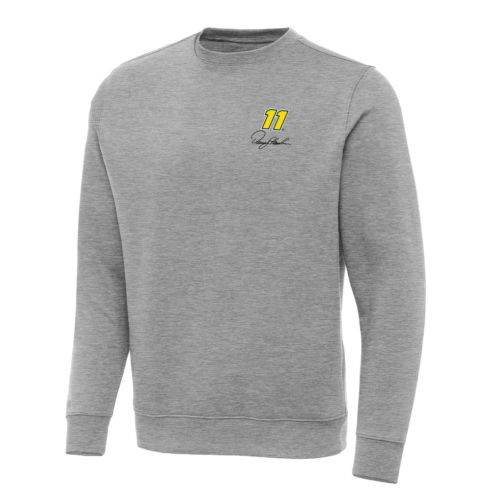 Denny Hamlin Antigua Big & Tall Victory Crewneck Pullover Sweatshirt - Heather Gray